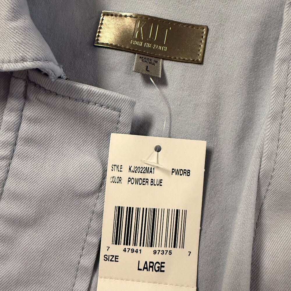 KUT Blue button down Jacket. Size Large